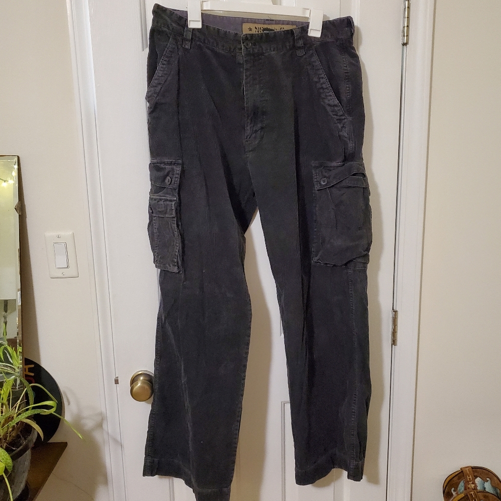Nesi AG Black Corduroy Cargo Pants